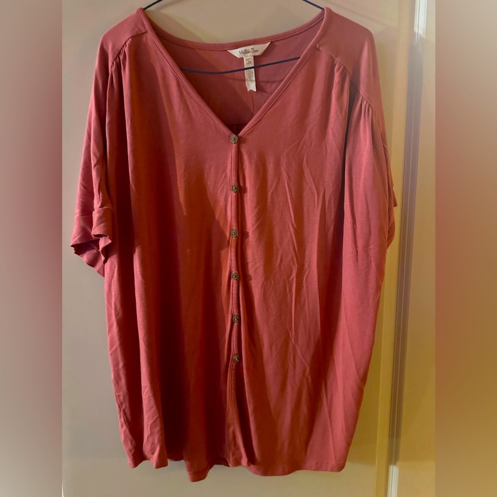 Matilda Jane button down short sleeve blouse